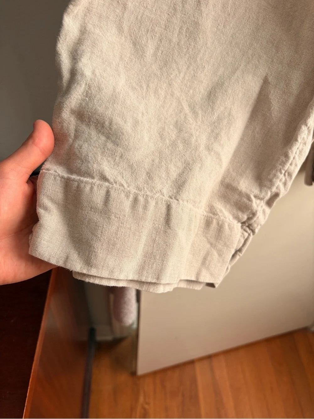 J. Jill Light Tan Linen Relaxed Cropped Chinos